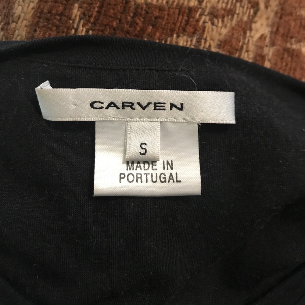 Carven designer little black dress ruched cotton